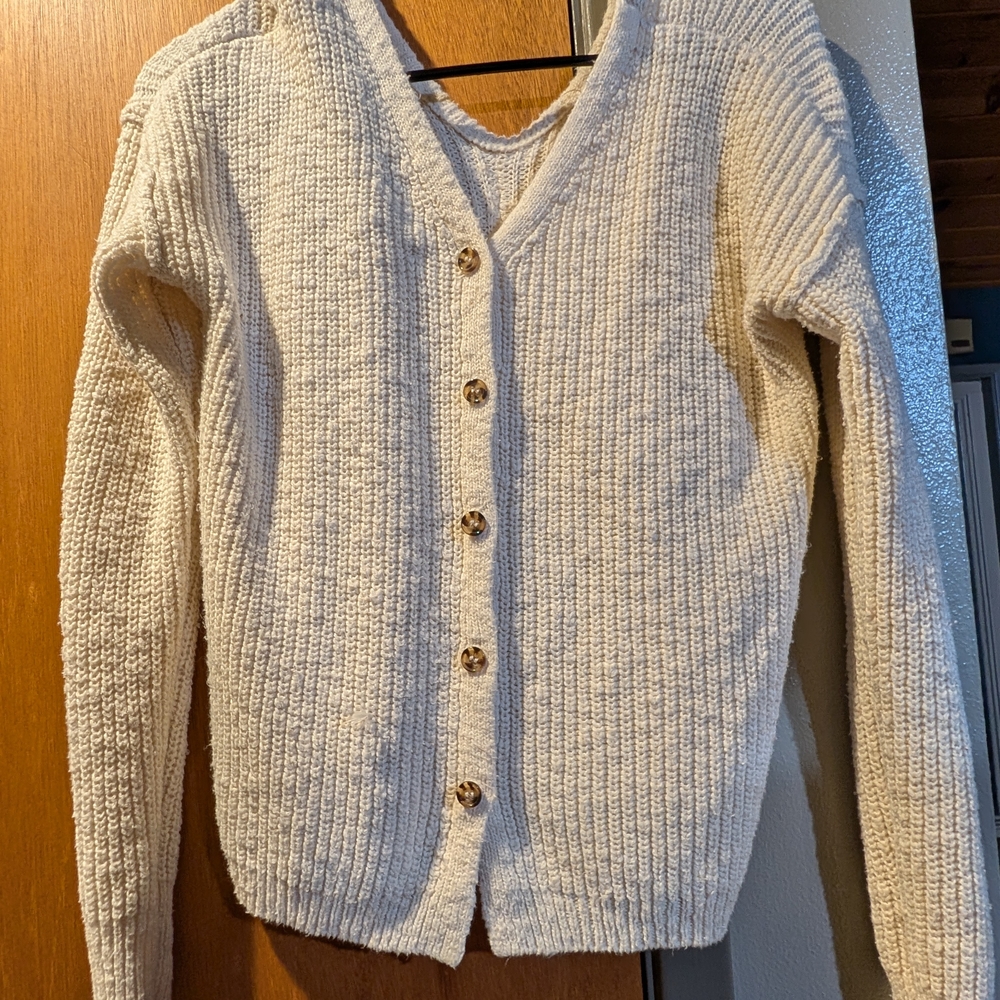 Cozy Cream Button-Up Sweater